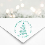 Simple Merry Christmas & Happy New Year Round  Rubber Stamp<br><div class="desc">For more advanced customization of this design,  please click the BLUE DESIGN TOOL BUTTON above!</div>