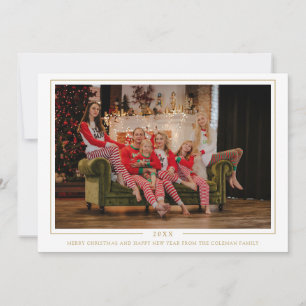 Simple Merry Christmas Monogrammed Photo Family
