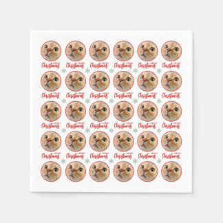 Simple Merry Christmas One Circle Photo Napkins
