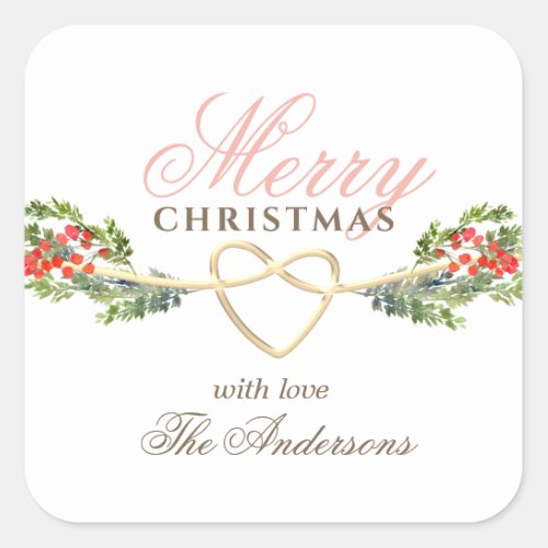 Simple Merry Christmas Square Sticker
