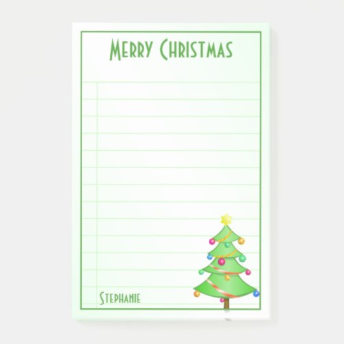 Simple Merry Christmas Tree To Do List Your Name Post_it Notes