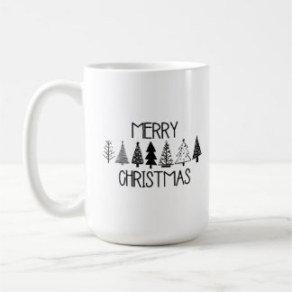 Simple Merry Christmas Trees Coffee Mug