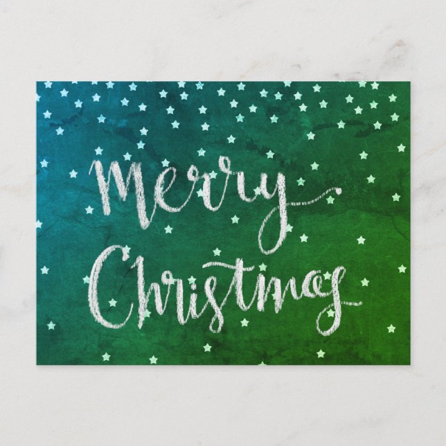 Simple Merry Christmas with Falling Stars Postcard (Front)