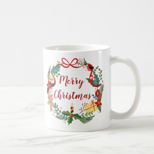 Simple Merry Christmas Wreath  Classic Mug