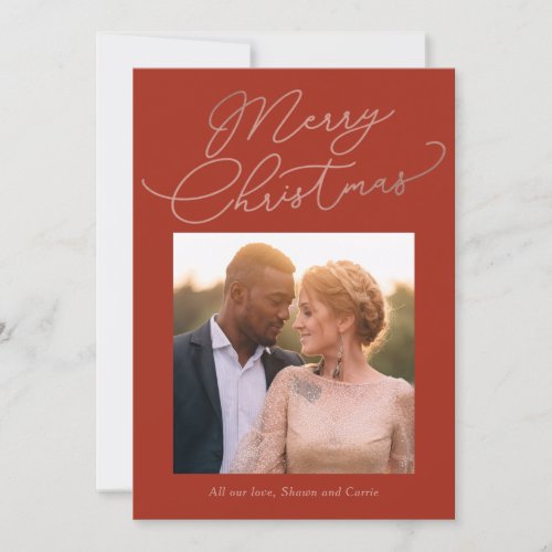 Simple Message EDITABLE COLOR Christmas Photo Card