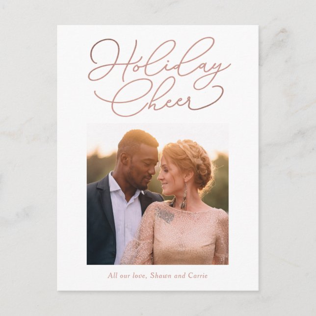 Simple Message EDITABLE COLOR Holiday Postcard (Front)