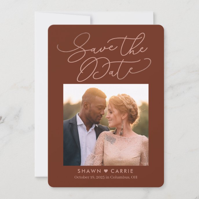 Simple Message EDITABLE COLOR Save The Date Card