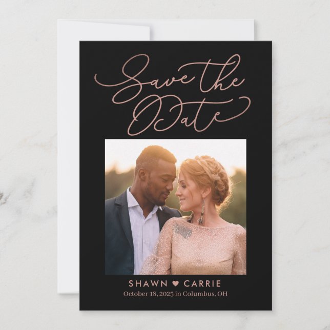 Simple Message EDITABLE COLOR Save The Date Card (Front)