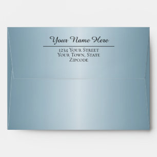 Simple Metallic Blue Gradient Return Address Envelope