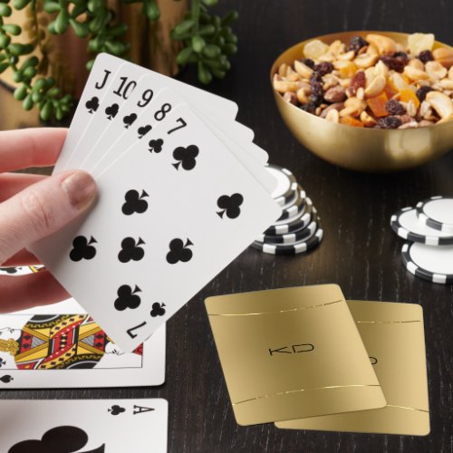 Simple Metallic Gold Stainless Steel Look Desk Bus Playing Cards
