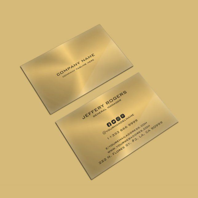 Simple metallic gold texture business card (Creator Uploaded)