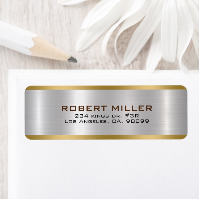 Simple Metallic silver gold accents Label (Insitu)
