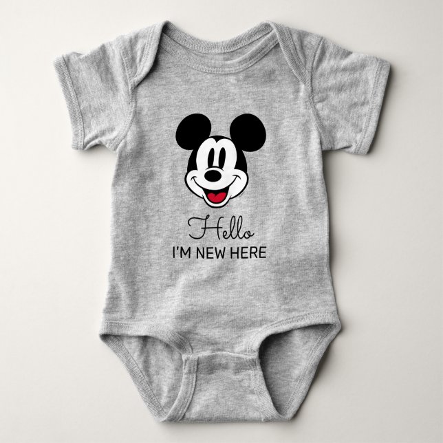 Simple Mickey Mouse Dad to Be Baby Shower Baby Bodysuit (Front)