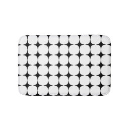 Simple Mid Century Modern Black and White Pattern Bath Mat