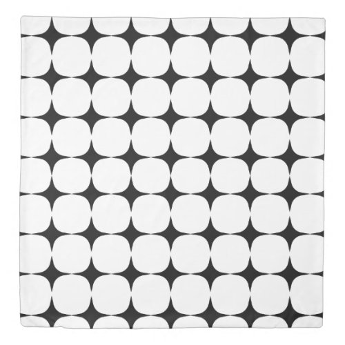 Simple Mid Century Modern Black and White Pattern Duvet Cover