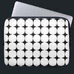 Simple Mid Century Modern Black and White Pattern Laptop Sleeve<br><div class="desc">A cool modern minimalist graphic design of black and white shapes in a retro mid century modern style.</div>