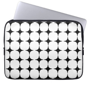 Simple Mid Century Modern Black and White Pattern Laptop Sleeve