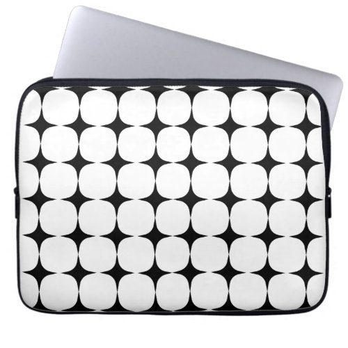 Simple Mid Century Modern Black and White Pattern Laptop Sleeve