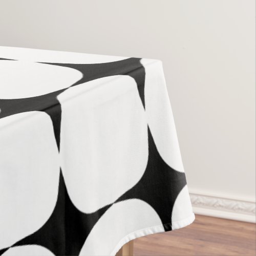 Simple Mid Century Modern Black and White Pattern Tablecloth