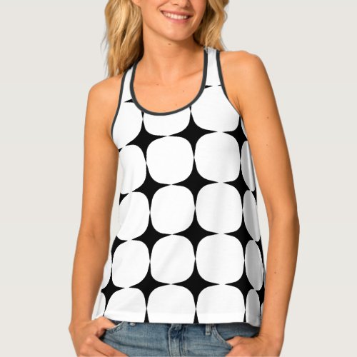 Simple Mid Century Modern Black and White Pattern Tank Top