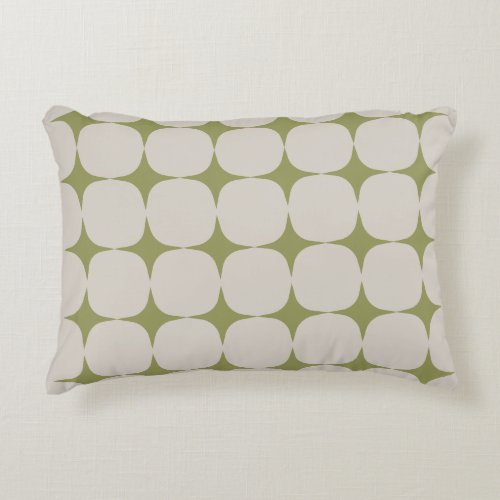 Simple Mid Century Modern Sage Green Pattern Accent Pillow