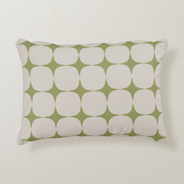 Simple Mid Century Modern Sage Green Pattern Accent Pillow (Front)