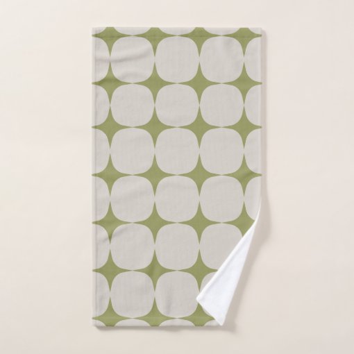 Simple Mid Century Modern Sage Green Pattern Bath Towel Set Zazzle