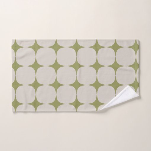 Simple Mid Century Modern Sage Green Pattern Bath Towel Set Zazzle