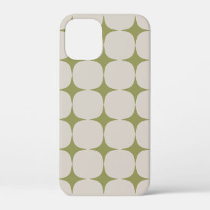 Simple Mid Century Modern Sage Green Pattern  iPhone 12 Mini Case