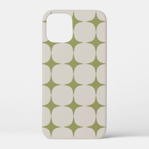 Simple Mid Century Modern Sage Green Pattern  iPhone 12 Mini Case