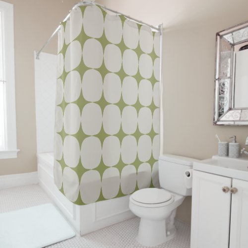 Simple Mid Century Modern Sage Green Pattern Shower Curtain