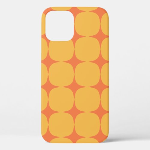 Simple Mid Century Modern Yellow Orange Pattern iPhone 12 Case