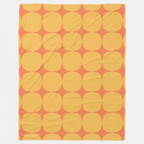 Simple Mid Century Modern Yellow Orange Pattern Fleece Blanket