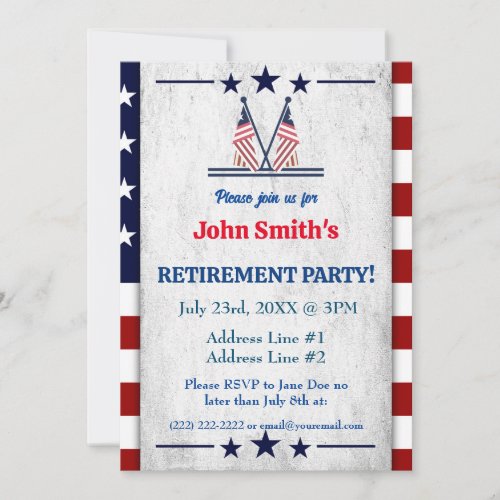 Simple Military Party Patriotic American Flag 