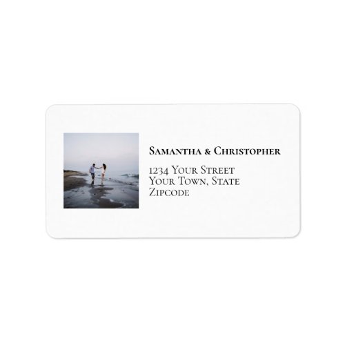 Simple Mimimalist Photo Modern Wedding Address Label