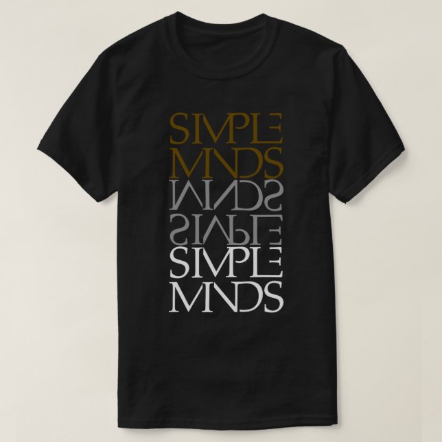 Simple Minds Logo (White &amp; Gold) Classic T-Shi T-Shirt (Design Front)