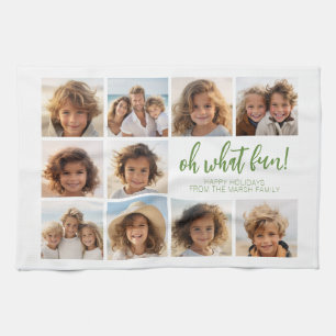 Simple Minimal - 10 Photo Grid - Oh What Fun Kitchen Towel