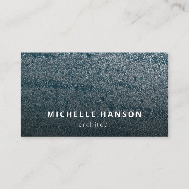 Simple Minimal Abstract Water Drops Business Card (Front)