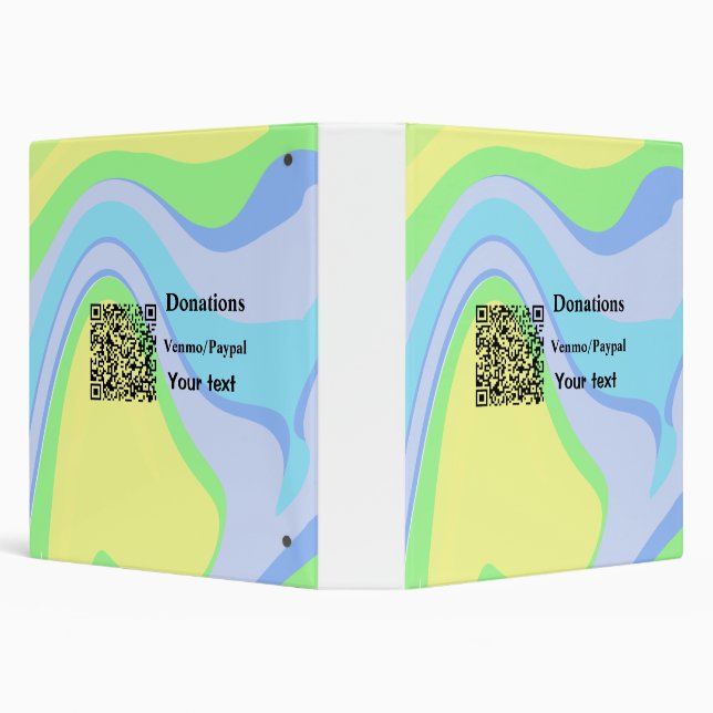 Simple minimal add barcode donations venmo paypal  3 ring binder (Background)
