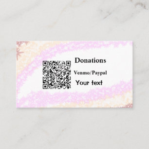 Simple minimal add barcode donations venmo paypal  business card