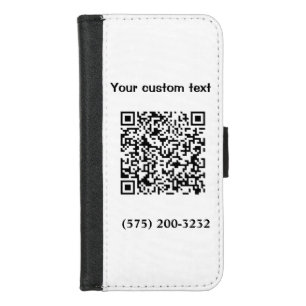 Simple minimal add barcode phone number text compa iPhone 8/7 wallet case