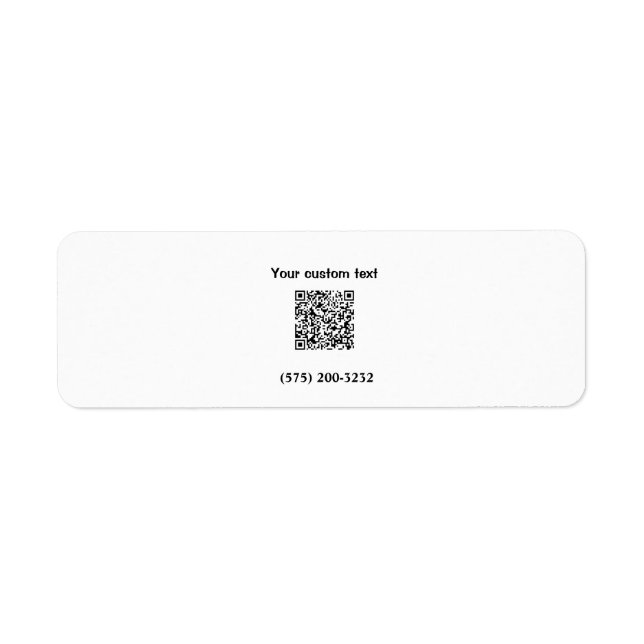 Simple minimal add barcode phone number text compa label (Front)