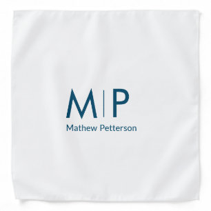 simple minimal add monogram name letter elegant te bandana