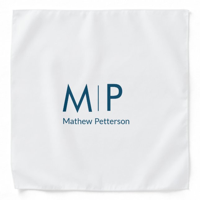 simple minimal add monogram name letter elegant te bandana (Front)