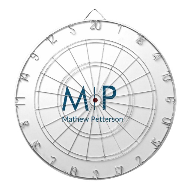 simple minimal add monogram name letter elegant te dart board (Front)