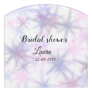 Simple minimal add name bridal shower bride throw door sign
