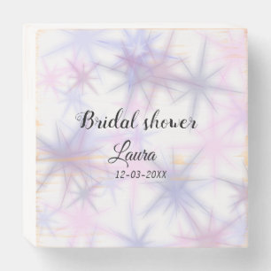 Simple minimal add name bridal shower bride throw wooden box sign