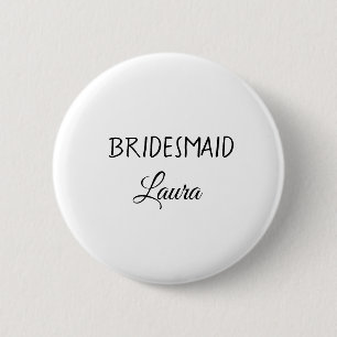 Simple minimal add name bridesmaid gift year button