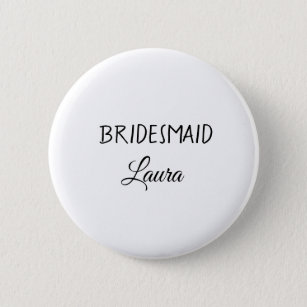 Simple minimal add name bridesmaid gift year button