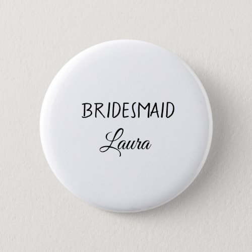 Simple minimal add name bridesmaid gift year button